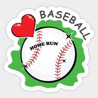 Love Baseball Sticker